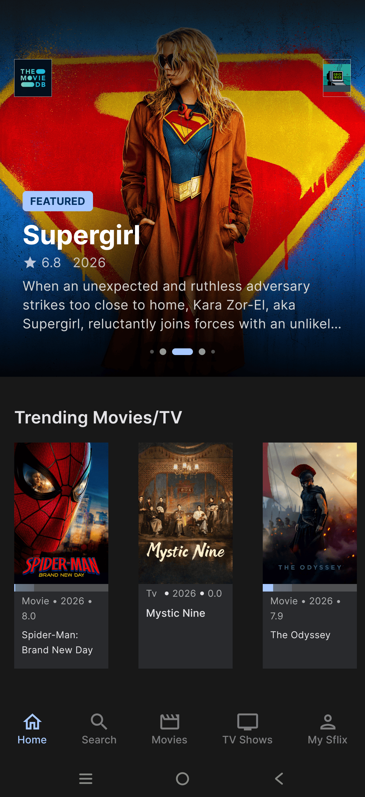 STV mobile home screen